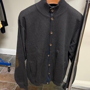 Men's Black Sweater with Elbow Patches